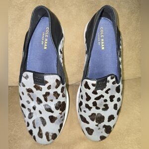 Cole Hann  Grand OS  Animal Print Calf Hair Slip-on Loafers Size 6B